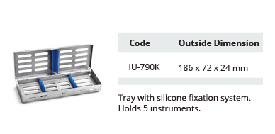 Dental sterilization tray with silicone fixing systems