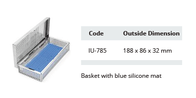 Dental sterilization basket with lid and silicone mat