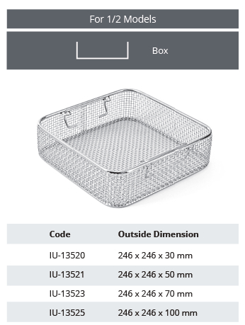 Cesta de Malla de Alambre sin Tapa para Modelo 1/2, Diámetro de Alambre 1 mm y Malla 4 x 4 mm - 246 x 246 x H mm