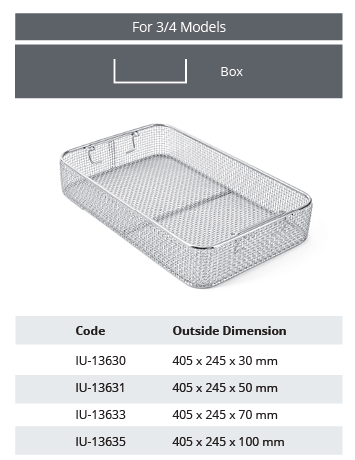 Wire mesh without lid for 3/4 model, 1 mm wire diameter and 4 x 4 mm mesh - 405 x 245 x h mm