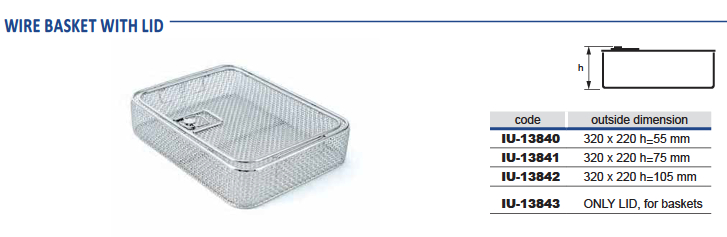Wire mesh basket with large dental model, 1 mm wire diameter and 4 x 4 mm mesh - 323 x 222 x h