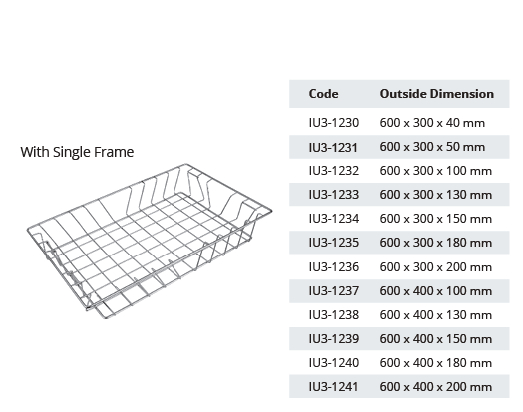 Spri basket with unique frame - 600 x to x h mm