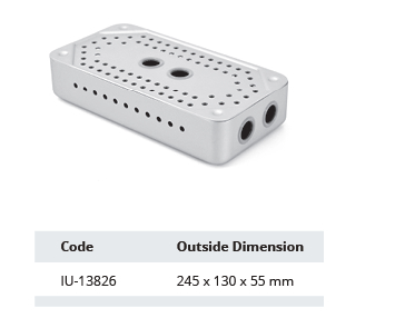 Aluminum basket with sterilize lid - 245 x 130 x hm mm