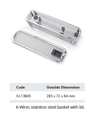 [IU-13845] Cistella d'acer inoxidable amb tapa del tub de rentat (265 x 72 x 64 mm)