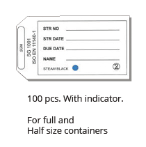 Etiquetas de Papel con Indicador para Contenedor de Esterilización - Paquete de 100 Unidades