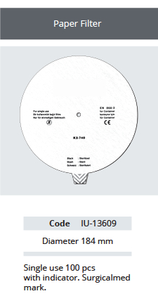 Filtres de paper únic amb indicador, 184 mm de diàmetre - 100 unitats Paquet