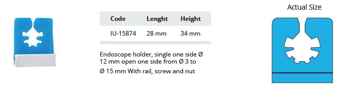 Silicone endoscope instruments with rail, screw and nut - different diameters