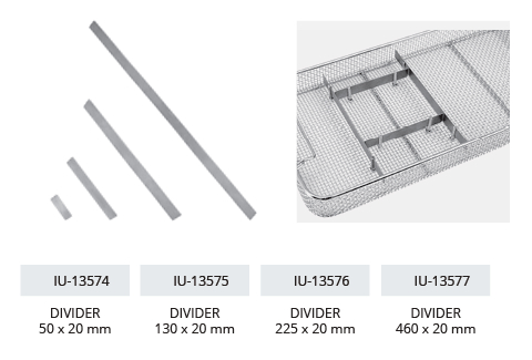 Contenidors i cistelles d’esterilització - L x 20 mm