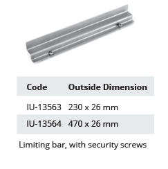 Limiting bar with safety screws - L x 26 mm