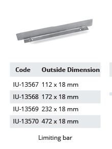 Limiting bar - L x 18 mm