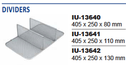 Three parts separator for containers and sterilization baskets