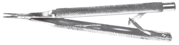 Porta Agujas de Castroviejo con Carburo de Tungsteno, Diámetro de 10 mm - Longitud de 14 cm