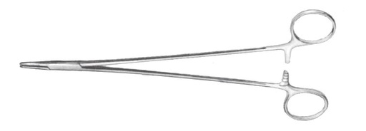 [IU-BH6420] Porta Agujas de Mayo-Hegar con Carburo de Tungsteno y Anillos Dorados (14 cm)