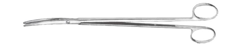Tijera de Metzenbaum con Carburo de Tungsteno y Anillos Dorados, Roma / Roma - Longitud de 14,5 cm
