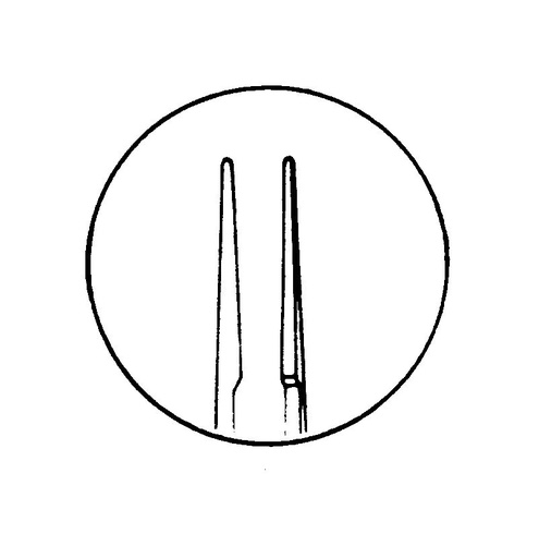 [IU-BH7275] Pinza para Ligaduras de McPherson con Plataforma sin Dientes, Mandíbulas de 5 mm - Longitud de 8,5 cm (Straight)