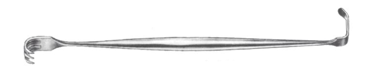 Separador de Senn-Miller de Doble Punta, Un Extremo de Tres Dientes y el otro Extremo en Forma de L - Longitud de 16 cm