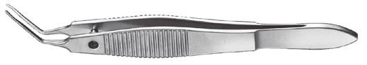 Pinza para Inserción de Lentes Intraoculares de Spaleck, Mandíbulas Convexas - Ángulo de 45 Grados