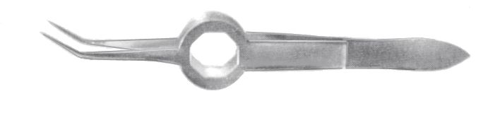 Pinza para Cuerpos Extraños de Schaaf, Puntas Anguladas - Longitud de 9,5 cm