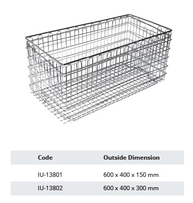 Laundry basket for sterilization - 600 x 400 x h mm