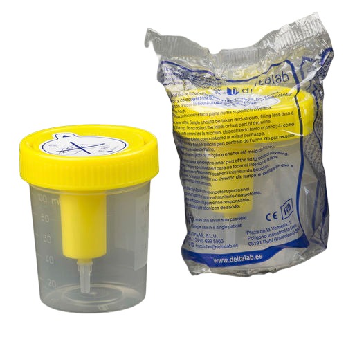 Envase Colector de Orina por Vacío de 120 ml - Amarillo