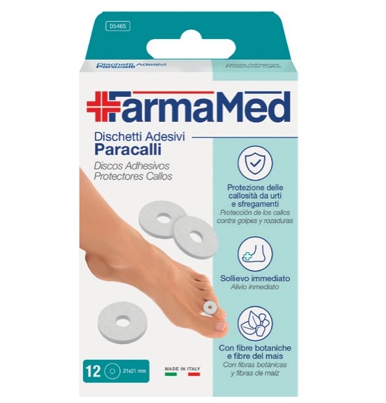Discos Protectores para Callos de FarmaMed, 21 x 21 mm - Caja de 12 Unidades