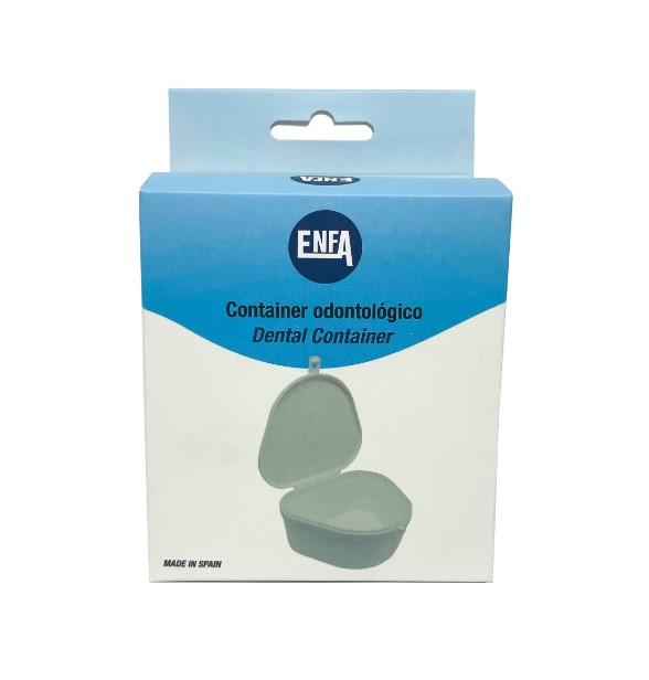 Estuche Contenedor para Ortodoncia y Prótesis Dental en Blanco o Verde con Caja de Enfa - 87 x 100 x 45 mm