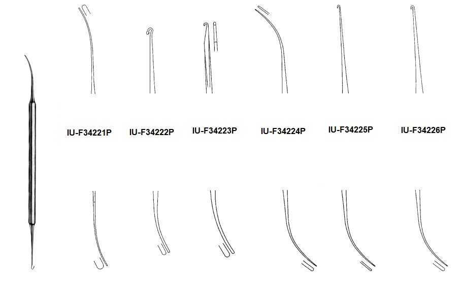 Gancho de Flebectomía Varady de Doble Extremo con Mango Sólido - Longitud de 18 cm