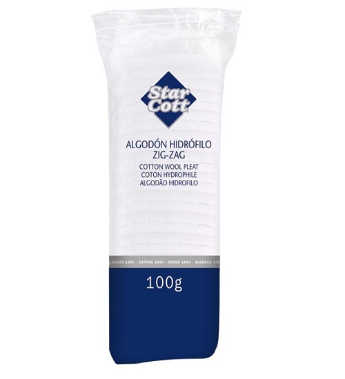 Algodón Hidrófilo en Zig Zag Blanco - Bolsa de 100 g