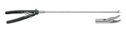 Porta Agujas Laparoscópico con Punta Curvada a la Izquierda, Mango Axial y Diámetro de 5 mm - Longitud de 33 cm