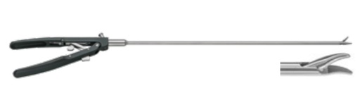 Porta Agujas Laparoscópico con Punta Curvada a la Derecha, Mango Axial Recto y Diámetro de 5 mm - Longitud de 33 cm