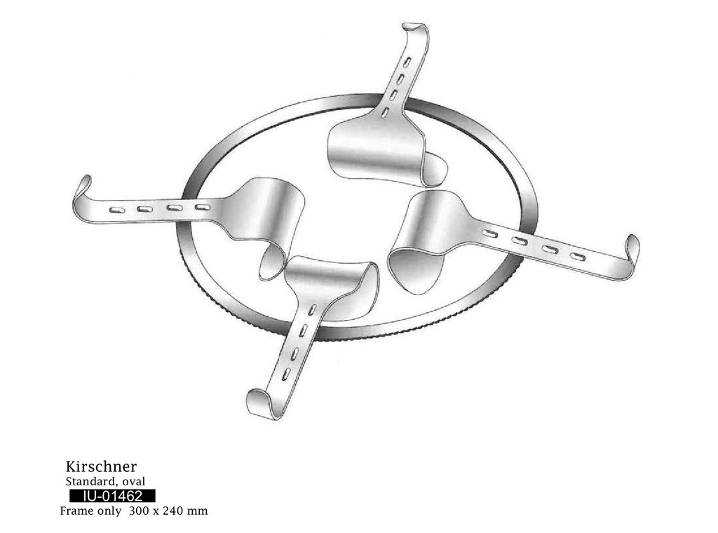 Retractor abdominal ovalado, marco solo - tamaño = 300 x 240 mm