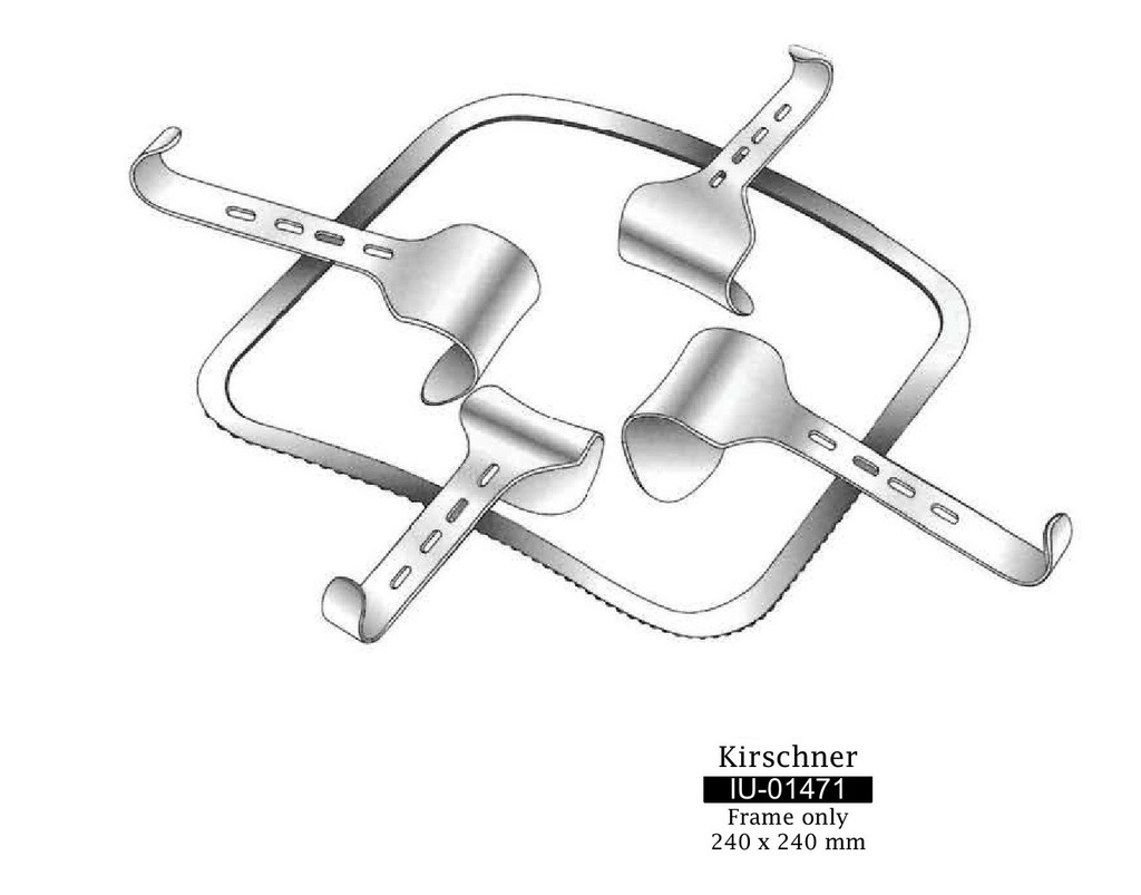 Retractor abdominal ovalado, marco solo - tamaño = 300 x 240 mm
