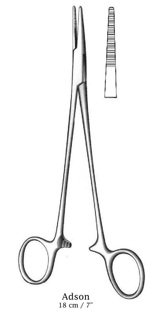Pinza de arteria Adson - longitud = 18 cm / 7", recta