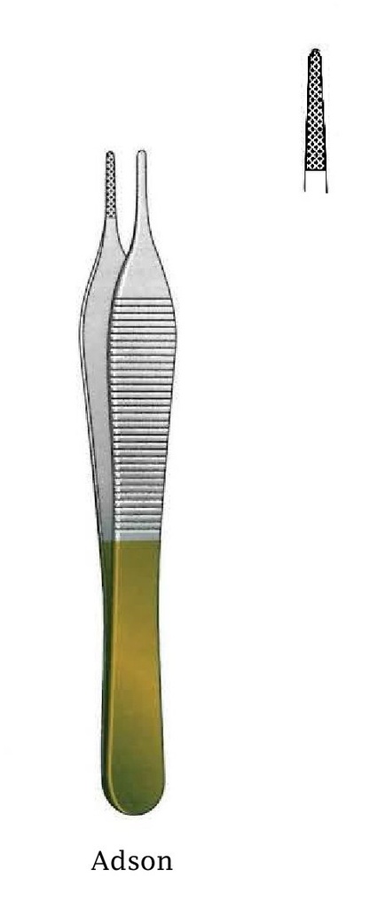 Pinza de disección Adson - longitud = 12 cm / 4-3/4", TC Gold