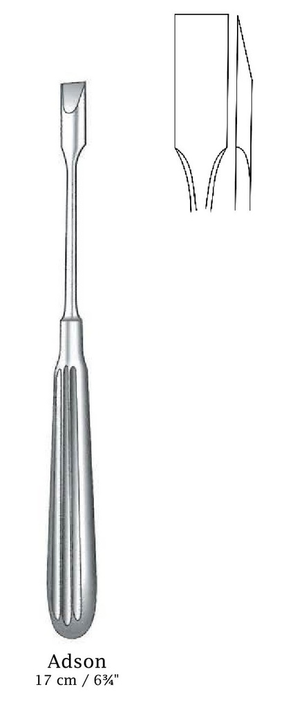 Elevador y cureta Adson - longitud = 17 cm / 6-3/4"