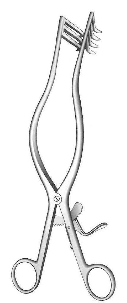 Separador autoestático Adson, afilado - longitud = 26.5 cm / 10-1/2", dientes = 4:4