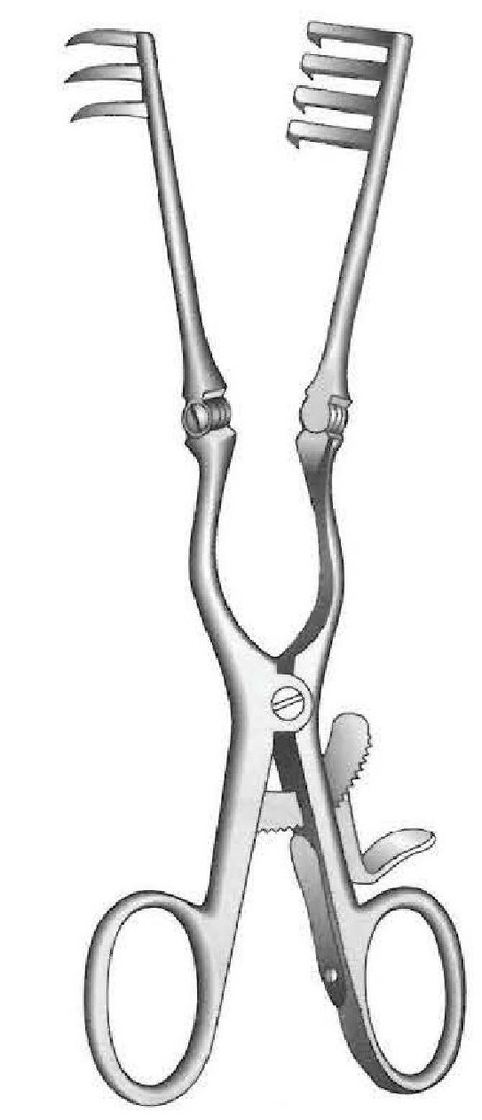 Retractor Adson Baby Cone - longitud = 16 cm / 6-1/4", afilado