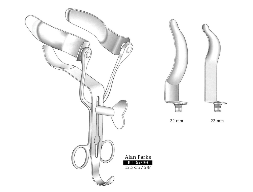 Rectal Speculus Alan Parks - Length = 13.5 cm / 5-1 / 2 "