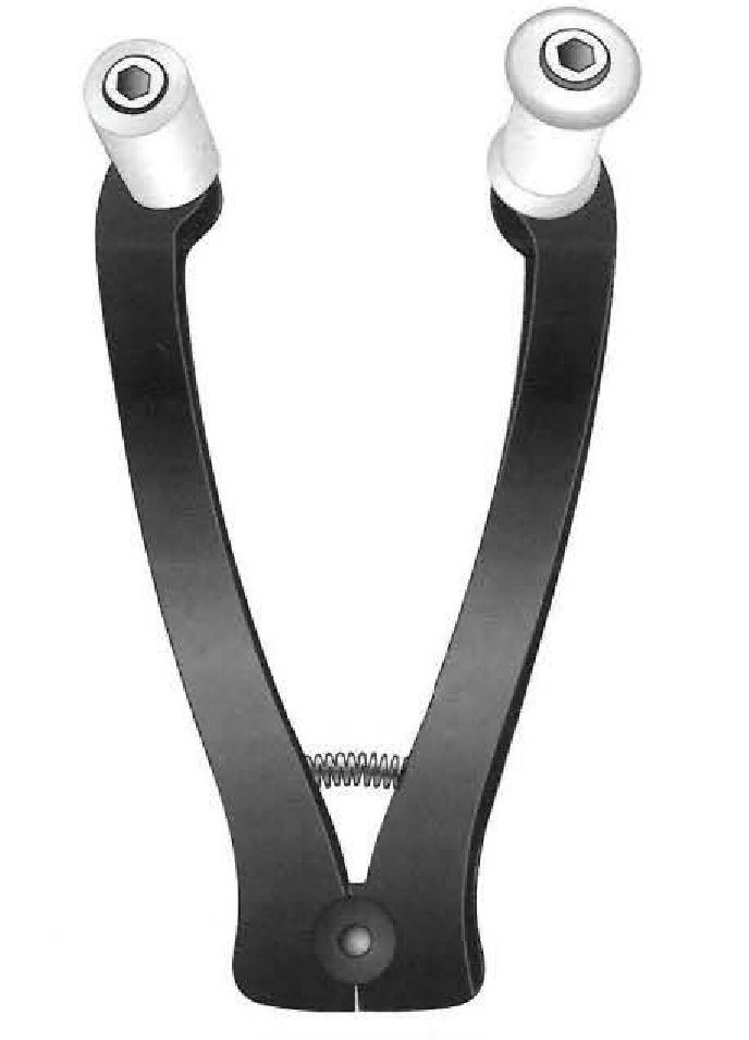Pinza de rodillos de aluminio Gunnar - longitud = 16 cm / 6-1/4" con rodillos de acero inoxidable