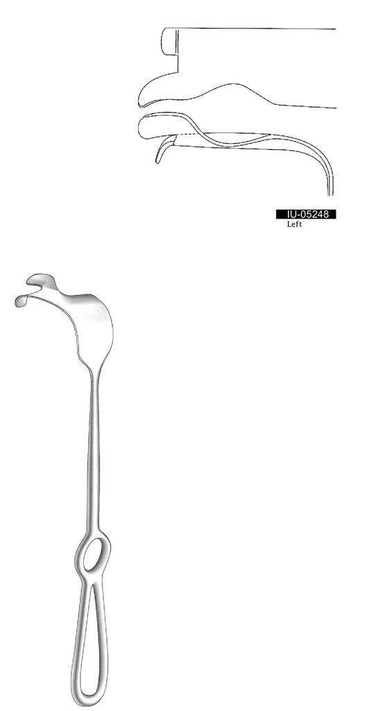 Retractor de LeFort I Arnhem, retractor de elevación de seno - longitud = 22 cm / 8-3/4", izquierdo