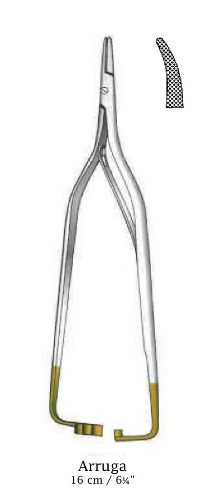 Argujas wrinkle - length = 16 cm / 6-1 / 4 ", curve, Gold Tc