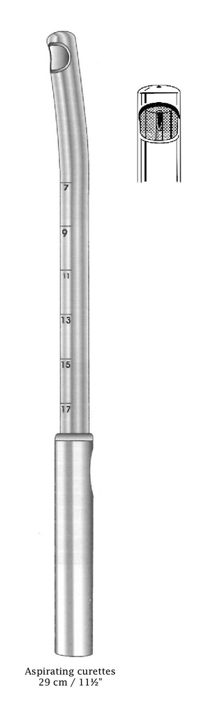 Curetas de aspiración - longitud = 29 cm / 11-1/2", ancho = 10 mm
