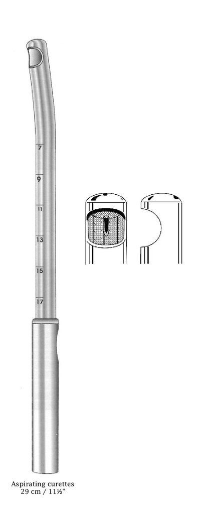Aspiration heights - length = 29 cm / 11-1 / 2 ", width = 14 mm