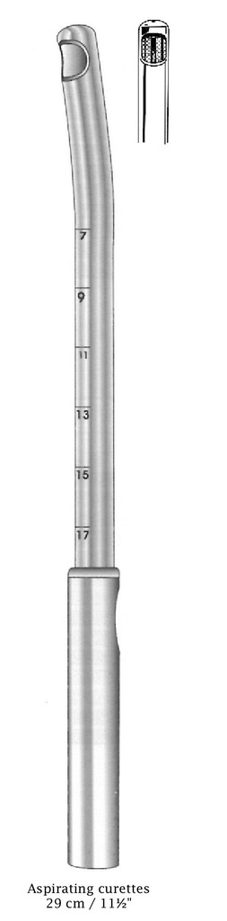 Curetas de aspiración - longitud = 29 cm / 11-1/2", ancho = 6 mm