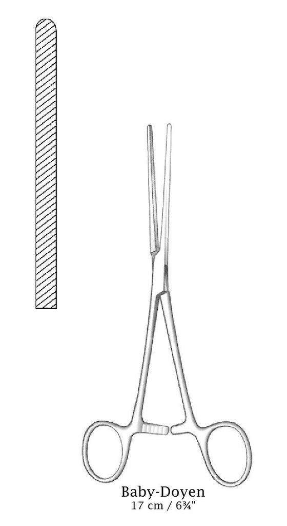 Pinza intestinal Baby-Doyen - longitud = 17 cm / 6-3/4", recta