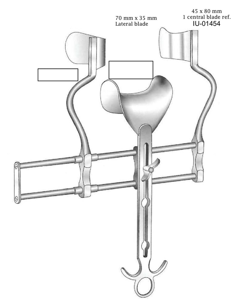 Balfour abdominal retractor - Central Valva = 45 x 80 mm, side valve = 70 x 35 mm