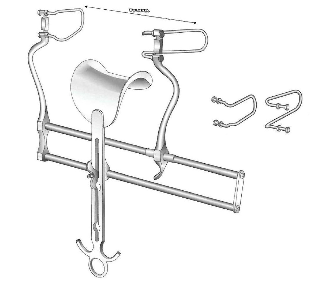 Retractor abdominal Balfour - ancho de apertura = 250 mm