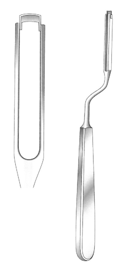 Nasal Ballenger nasal knife, angled - long = 21 cm / 8-1 / 4 ", width = 5 mm