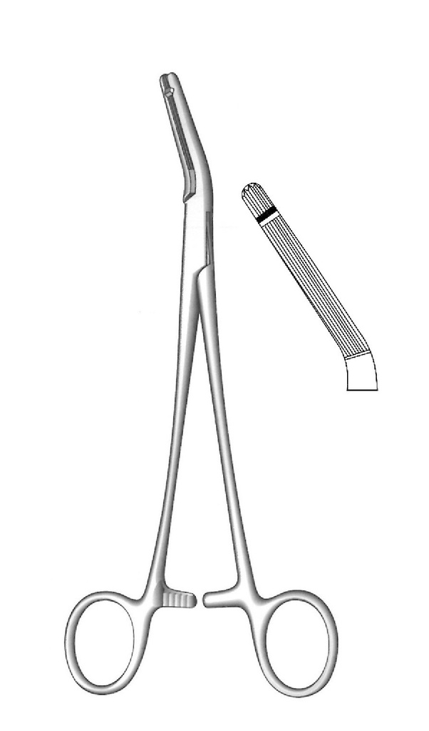 Pinza de histerectomía Garland - longitud = 21 cm / 8-1/4"