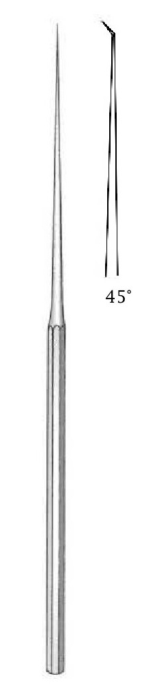 Micro gancho de oído Barbara - longitud = 16 cm / 6-1/4", punta = 0.6 mm, ángulo = 45°